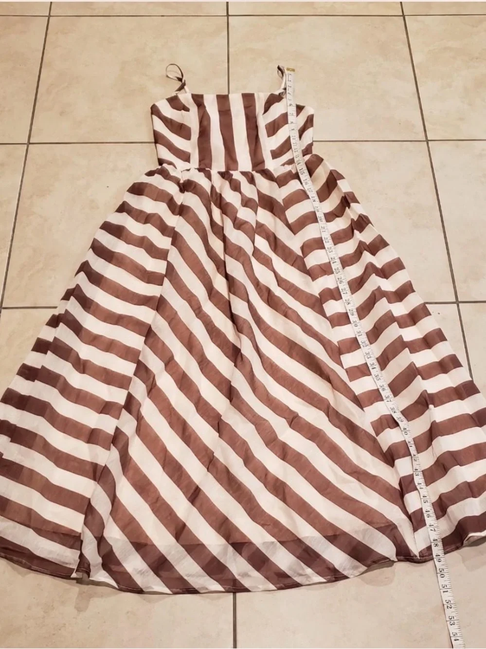Commense Striped Organza Cami Maxi Dress - Picture 6 of 7